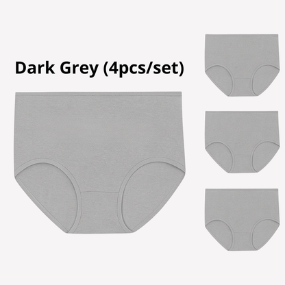 Women's Plus Size XL-4XL High Waisted Cotton Underwear (4pcs per pack)