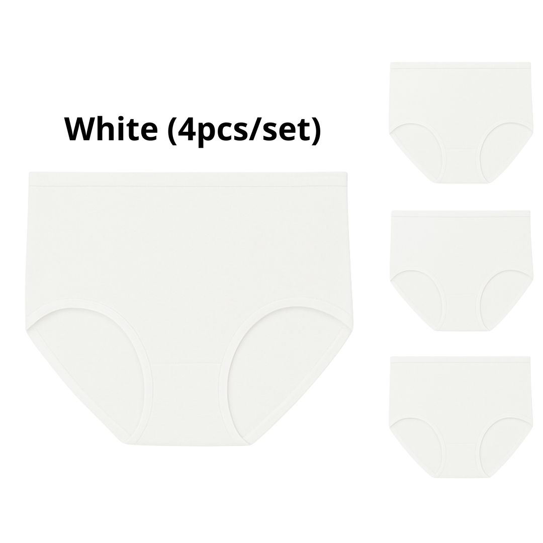 Women's Plus Size XL-4XL High Waisted Cotton Underwear (4pcs per pack)
