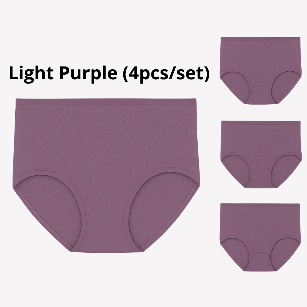 Women's Plus Size XL-4XL High Waisted Cotton Underwear (4pcs per pack)