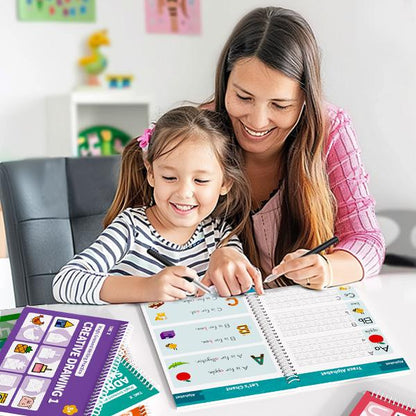 6 Reusable Grooved Handwriting Workbook for Kids
